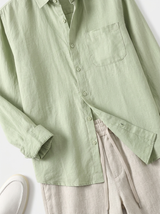 Men’s Linen Shirt and Pants Set – Sage
