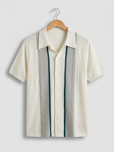 Men's Striped Linen Camp Collar Shirt - Bradford