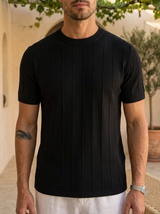 Men's Ribbed Short-Sleeve Knit Sweater
