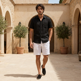 Men’s Linen Short Sleeve Shirt & Shorts Set