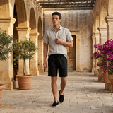 Men’s Linen Short Sleeve Shirt and Shorts Set
