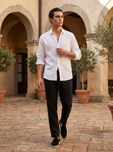 Men’s Linen Long Sleeve Shirt & Trousers Set