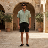 Men’s Linen Short Sleeve Shirt & Shorts Set
