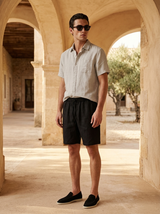 Men’s Linen Short Sleeve Shirt and Shorts Set