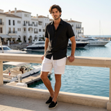 Men’s Linen Short Sleeve Shirt & Shorts Set