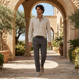 Men's Linen Long Sleeve Shirt and Pants Set