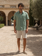 Men’s Linen Short Sleeve Shirt & Shorts Set