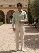 Men’s Linen Shirt and Pants Set – Sage
