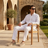 Men's Beige Linen Shirt and Pants Set