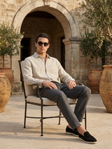 Men’s Linen Long Sleeve Shirt & Trousers Set