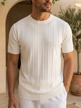Men's Ribbed Short-Sleeve Knit Sweater