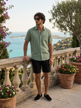 Men’s Linen Short Sleeve Shirt & Shorts Set