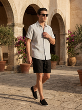 Men’s Linen Short Sleeve Shirt and Shorts Set