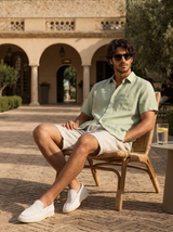 Men’s Linen Short Sleeve Shirt & Shorts Set