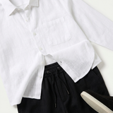 Men’s Linen Long Sleeve Shirt & Trousers Set