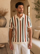 Men's Striped Knit Polo Shirt - Resort