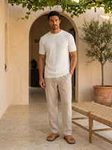 Men's Ribbed Short-Sleeve Knit Sweater