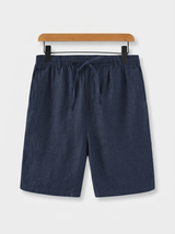 Men's White Linen Tailored Shorts