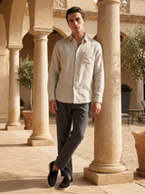 Men’s Linen Long Sleeve Shirt & Trousers Set