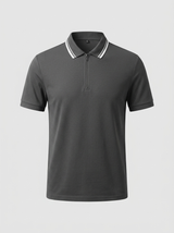 Men’s Cotton Quarter-Zip Polo Shirt