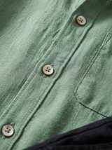 Men's Linen Long Sleeve Shirt and Pants Set - Button-Up