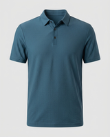 Men's Textured Cotton Polo Shirt