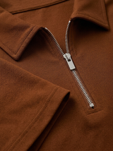 Men's Navy Cotton Zip Polo Shirt