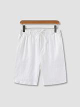 Men's White Linen Tailored Shorts
