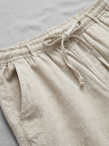 Men's White Linen Tailored Shorts