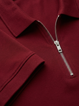 Men's Navy Cotton Zip Polo Shirt