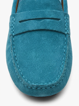 Men's Navy Suede Penny Driver Loafers