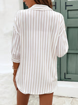 Montarello Striped Women's Oversized Button-Up Shirt
