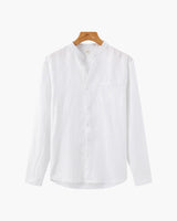Men's Cream Linen Long Sleeve Shirt
