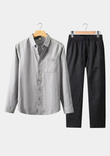 Men's Long Sleeve Shirt and Pants Set