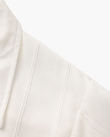 Men's White Striped Cotton Long Sleeve Shirt
