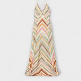 Women's Sequin Chevron Evening Maxi Dress
