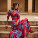 Women's Floral Maxi Wrap Dress - Garden Print