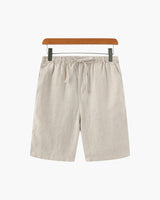Men's White Linen Tailored Shorts