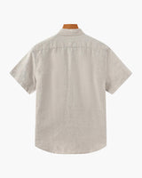 Men's Black Linen Short Sleeve Shirt