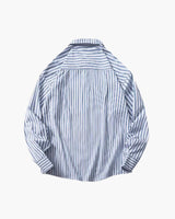Men's Striped Cotton Short Sleeve Shirt