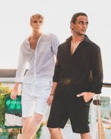 Men's White Linen Tailored Shorts