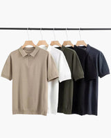 Men's Beige Knit Polo Shirt