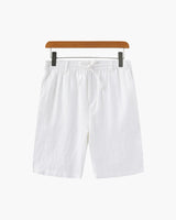 Men's White Linen Tailored Shorts