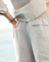 Men's White Linen Tailored Shorts