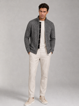 Men's Full-Zip Knit Cardigan With Stand Collar