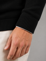 Men's Quarter-Zip Mock Neck Sweater With Contrast Trim