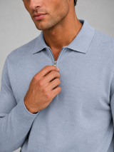 Men's Knit Quarter-Zip Polo Sweater
