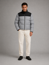 Men's Colour-Block Quilted Puffer Jacket