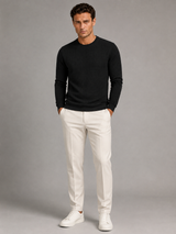 Men's Textured Crewneck Sweatshirt Light Gray