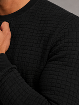 Men's Textured Crewneck Sweatshirt Light Gray